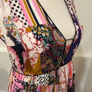 Anthropologie Multicolor Bohemian Floral Maxi Dress nwt s16
